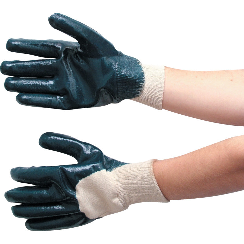 H/D NITRILE P/COAT K/W GLOVE BLUE SZ.10 รหัส TFF9612770K