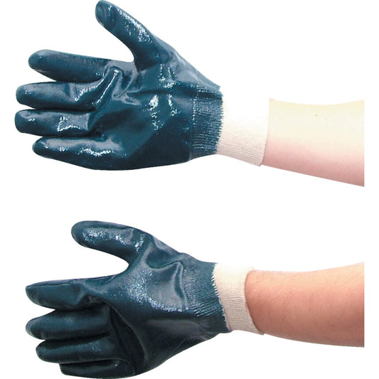 H/D NITRILE COATED K/W GLOVE BLUE SZ.9 รหัส TFF9612760K