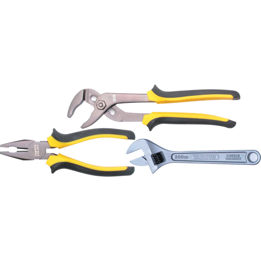 CV PLIER & WRENCH SET 3-PCE BI-MATERIAL GRIP รหัส YMT5589810K