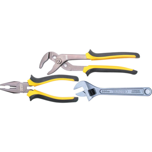 CV PLIER & WRENCH SET 3-PCE BI-MATERIAL GRIP รหัส YMT5589810K