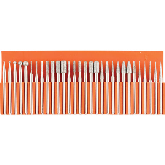 DIAMOND COATED BURR SET3 มิล SHANK (30PC)