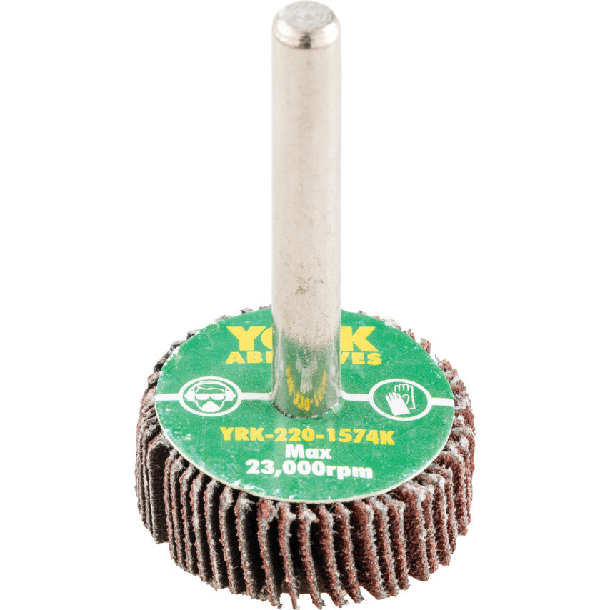 30x10 มิล FLAP WHEEL 6 มิล SHANK GRIT 80