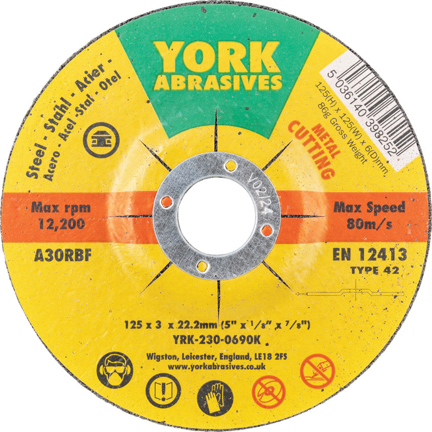 125x3x22.23 A30RBF CUTTING DISC, T42
