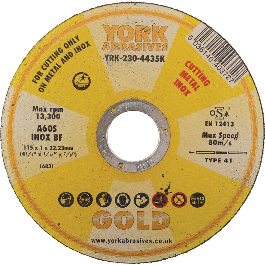 180x1.6x22.23mm AS46 INOX BFCUT-OFF DISC รหัส YRK2304500K