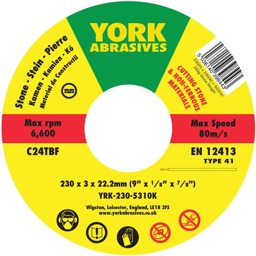 230x3x22.23 C24TBF FLAT CUTTING DISC T41