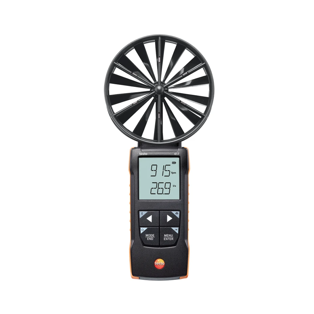 testo 417 เครื่องวัดความเร็วลมแบบใบพัดดิจิตอล 100 มม. พร้อมการเชื่อมต่อแอพรหัสสินค้า0563 0417