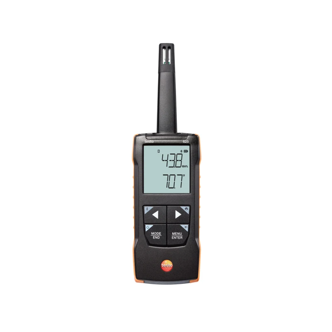 testo 625 เทอร์โมไฮโกรมิเตอร์แบบดิจิตอลพร้อมการเชื่อมต่อแอพ รหัสสินค้า 0563 1625