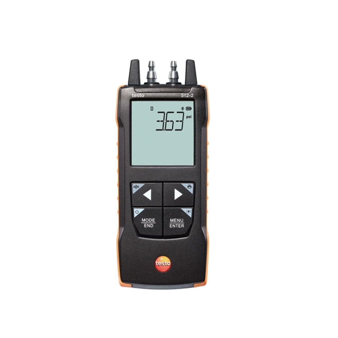 testo 512-2 เครื่องมือวัดค่าความดันแตกต่างแบบดิจิตอล พร้อมการเชื่อมต่อแอพ รหัสสินค้า 0563 2512