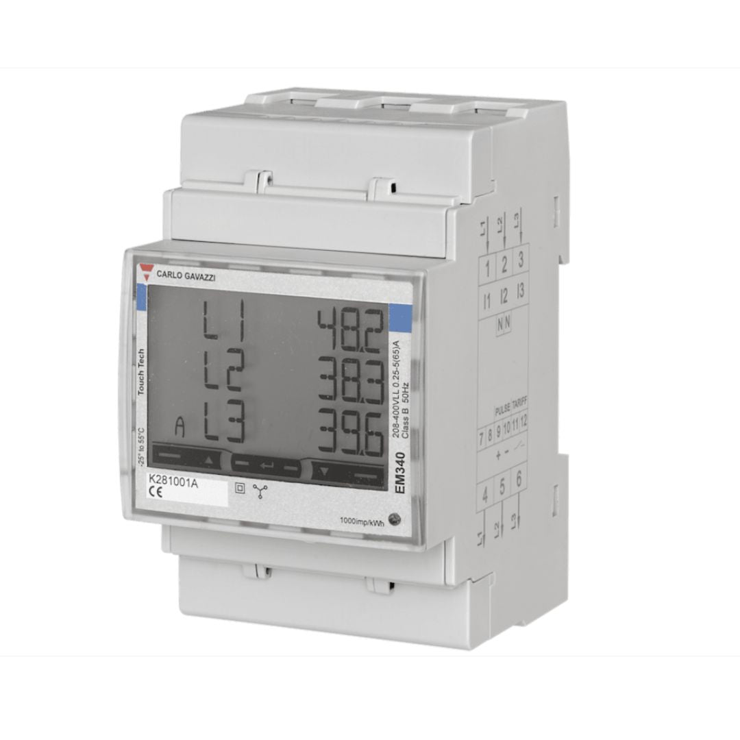 Carlo Gavazzi EM340  Energy Meter 3 Phase LCD  Code EM340DINAV23XS1PFB