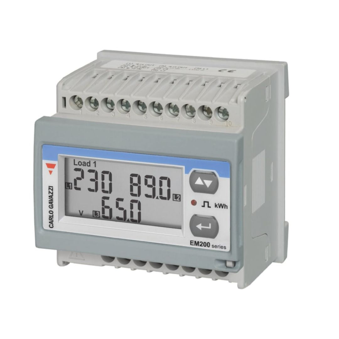 Carlo Gavazzi EM210  Energy Meter 3 Phase LCD  Code EM21072DAV53HOXPFBD