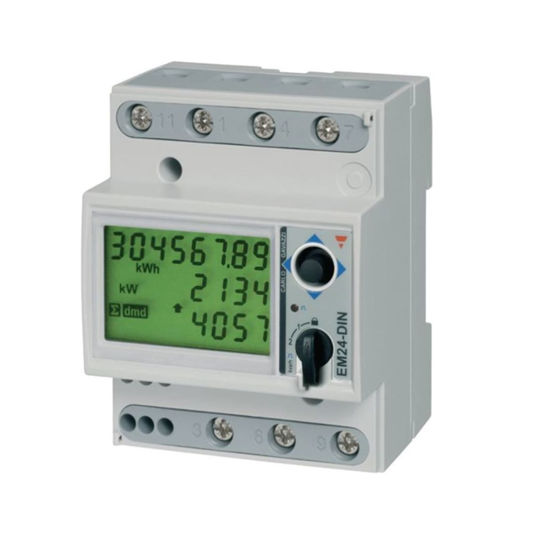 Carlo Gavazzi EM24  Energy Meter 3 Phase LCD  Code EM24DINAV93XM1X