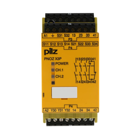 Safety Relay Pilz PNOZ X3P 24-240VACDC 3n/o 1n/c 1s Code 777313