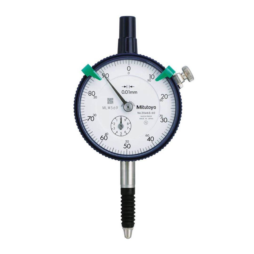 ไดอัลเกจ Mitutoyo Dial Gauge รุ่นมาตรฐาน  การไล่ระดับ 0.01 มม. Code 2044AB-60