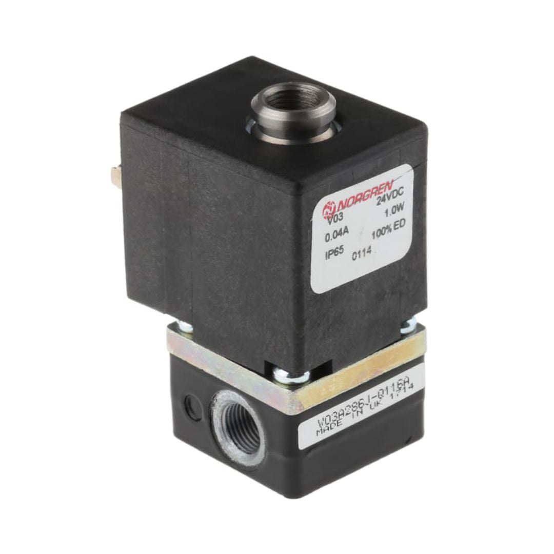 Norgren 2/2 Pneumatic Solenoid Valve Solenoid/Spring G 1/8 V03 Series 24V dc Code V03A286J-B613A