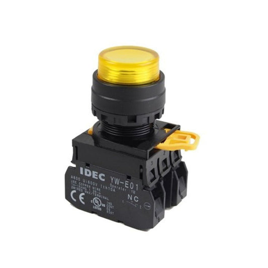 IDEC Push Button Switch 22mm ,YW1L-M2E11Q424V สีเหลือง