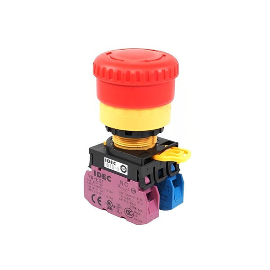 IDEC Switch สวิตช์ปุ่มกดฉุกเฉิน Emergency Push Button 22 มม,YW1B-V4E01-R สีแดง