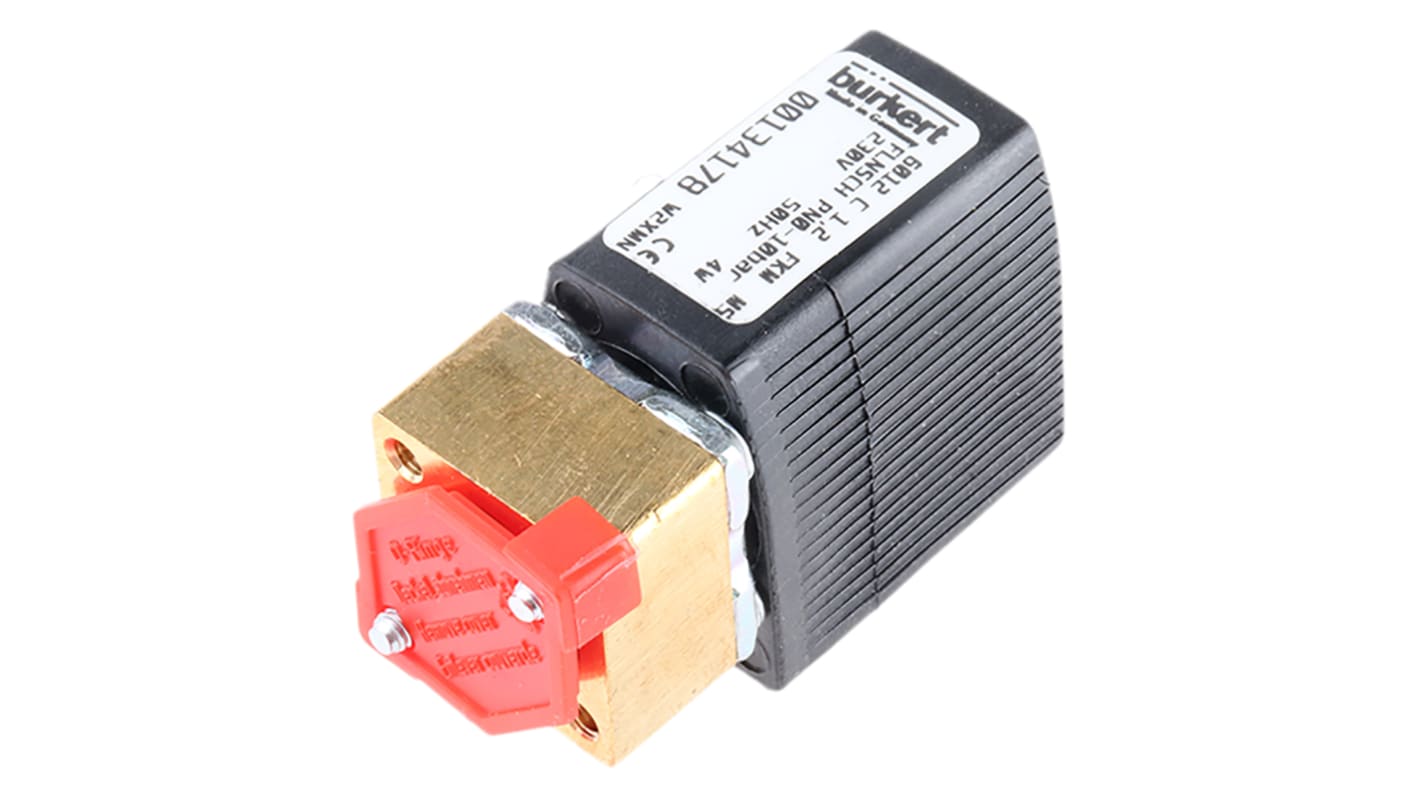 Burkert Solenoid Valve 134178, 3 port(s) , NC, 230 V acRS Stock No.:307-0210หมายเลขชิ้นส่วนของผู้ผลิต / Mfr. Part No.:134178