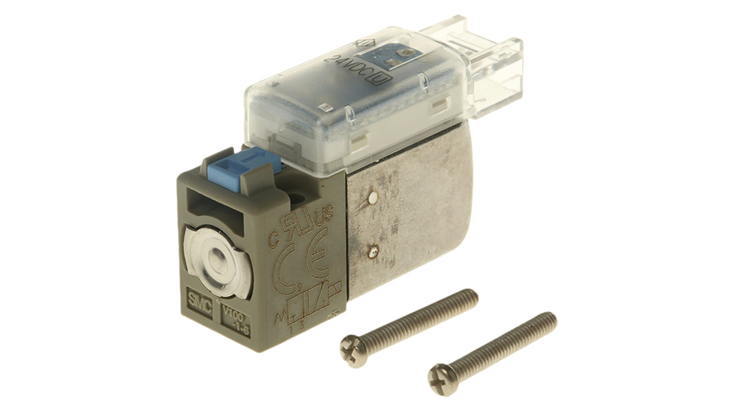 โซลินอยด์วาล์ว SMC 3/2 Spring/Solenoid V100 Series 24V dc