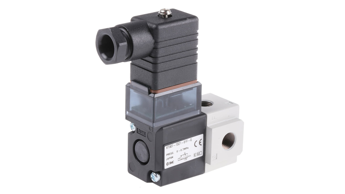 โซลินอยด์วาล์ว SMC 3/2 Solenoid G 1/8 VT307 Series 240V ac