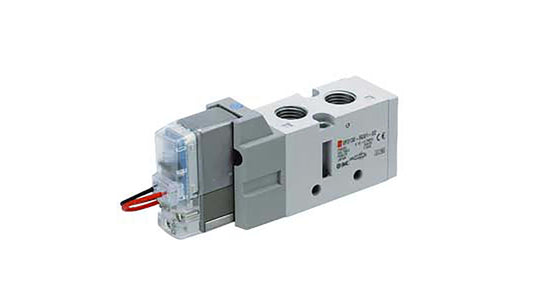 โซลินอยด์วาล์ว SMC 5/2 Pneumatic Solenoid/Pilot-Operated Control Valve - Solenoid/Pilot G 1/4 VF3000 Series