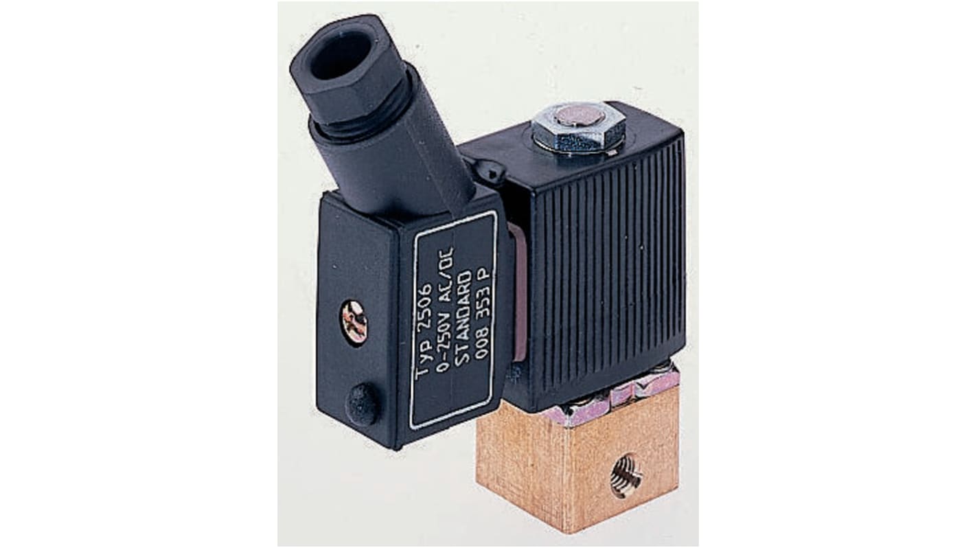 Burkert Solenoid Valve 134092, 2 port(s) , NC, 24 V ac, 1/8inRS Stock No.:307-0260หมายเลขชิ้นส่วนของผู้ผลิต / Mfr. Part No.:134092