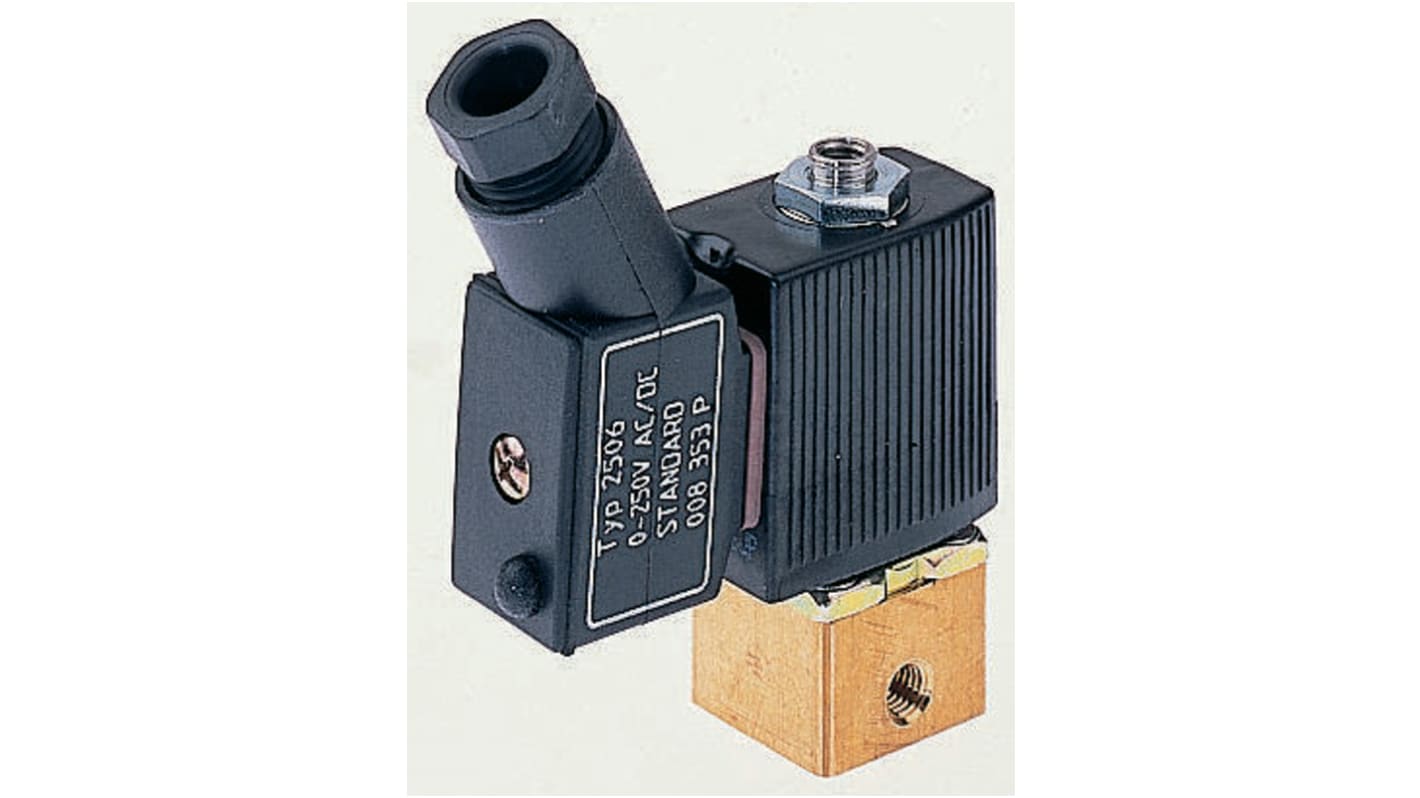 Burkert Solenoid Valve 134156, 3 port(s) , NC, 24 V dc, 1/8inRS Stock No.:307-0096หมายเลขชิ้นส่วนของผู้ผลิต / Mfr. Part No.:134156