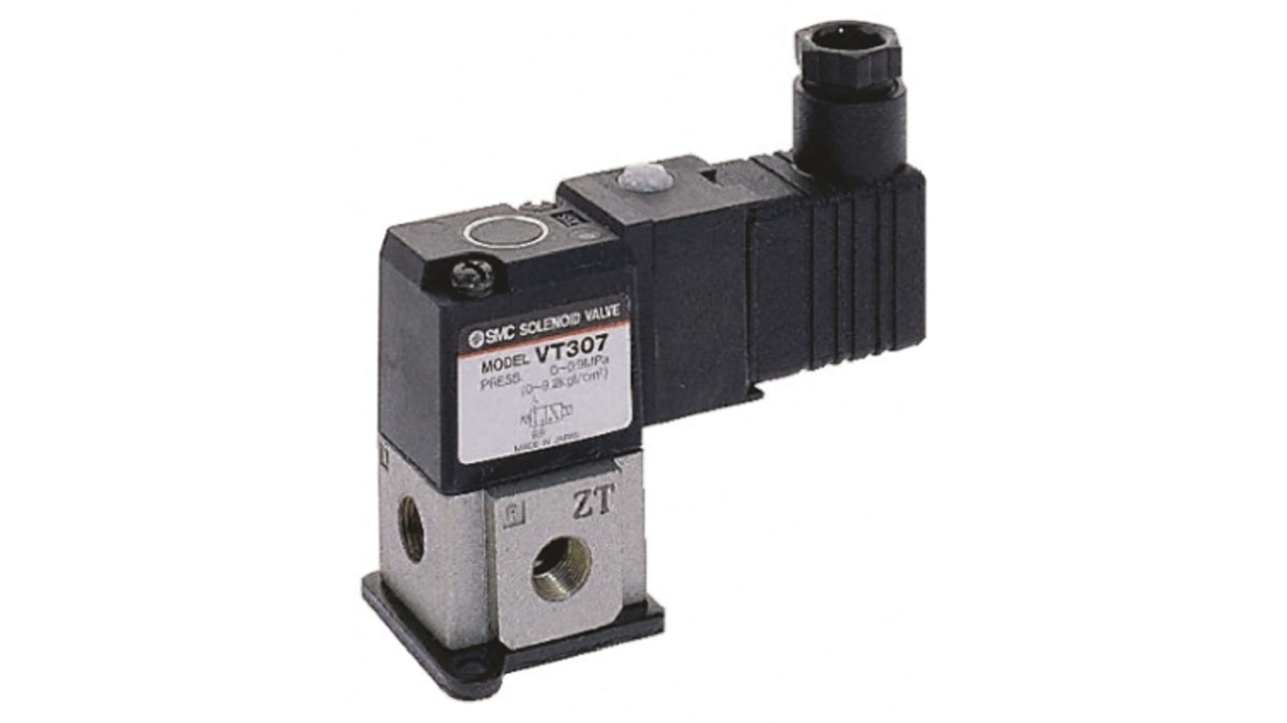 โซลินอยด์วาล์ว SMC 3/2 Solenoid G 1/8 VT307 Series 24V dc