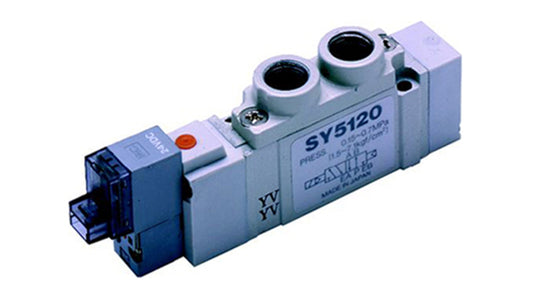 โซลินอยด์วาล์ว SMC 5/2 Solenoid/Pilot G One-touch Fitting 6 mm SY5000 Series 24V dc