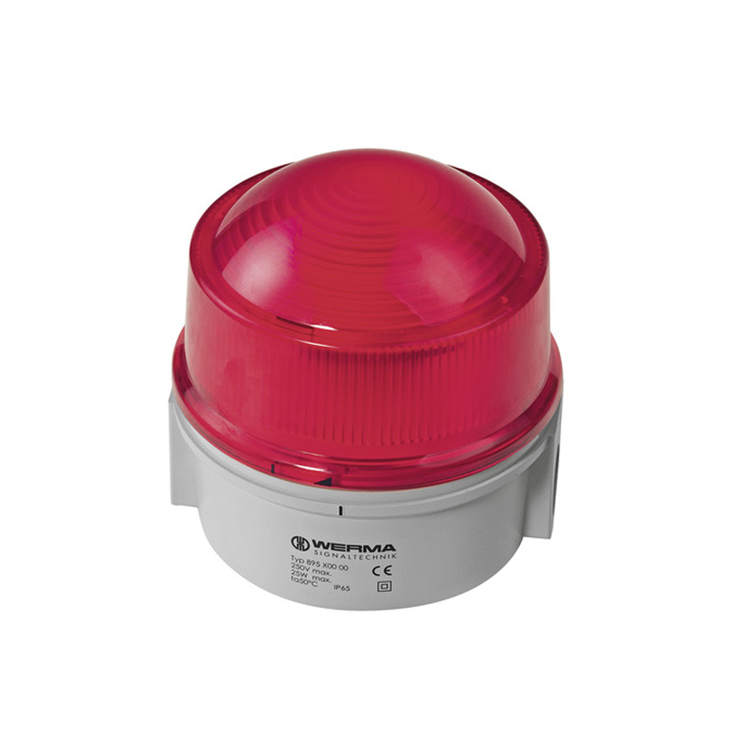 897.100.55 Werma Double Flash Beacon 24VDC RD,สีแดง