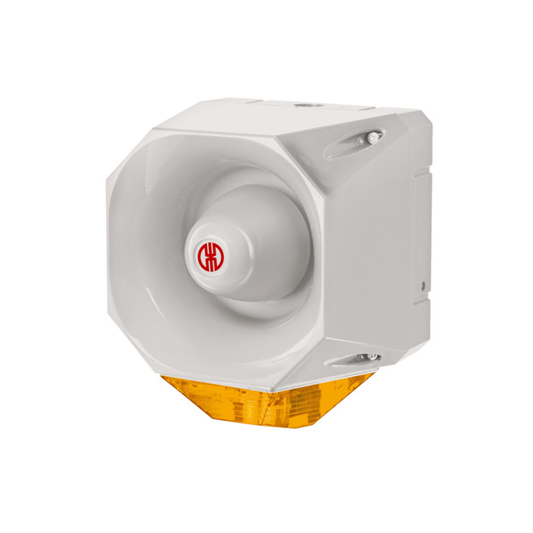 ไฟไซเรน LED 115-230VAC GY/YE ,สีเหลือง Flash/Sounder Werma 442.130.68