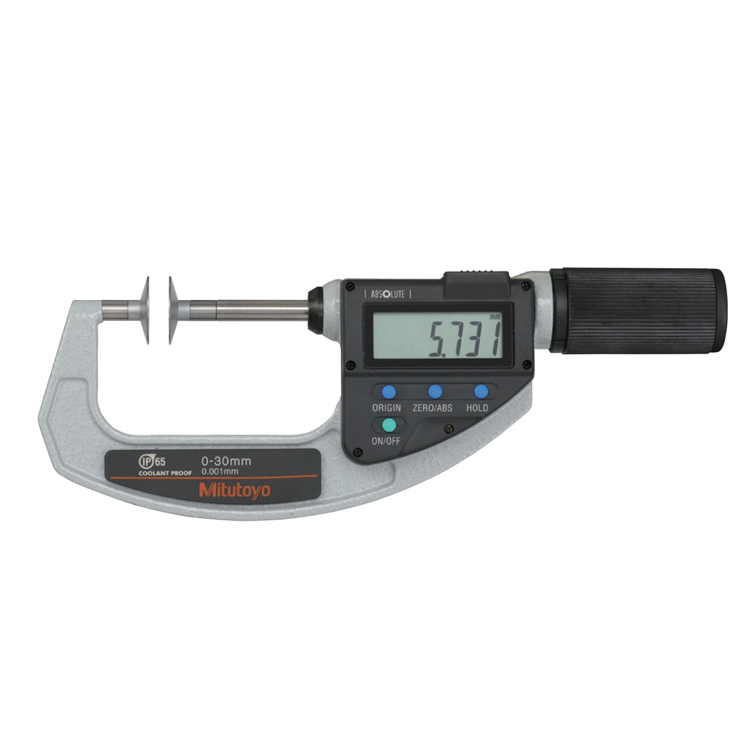 ไมโครมิเตอร์ Mitutoyo Series 369 Disc Micrometer Non-Rotating Spindle - Quickmike Code 369-411-20