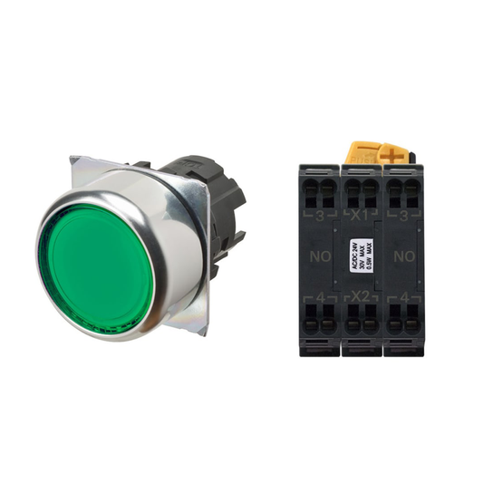 Omron Illuminated Push Button Switch A22NL-RNM-TGA-P101-GC