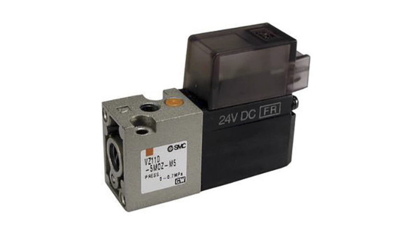 โซลินอยด์วาล์ว SMC 3/2 Spring/Solenoid Metric M5 VZ100 Series 24V dc