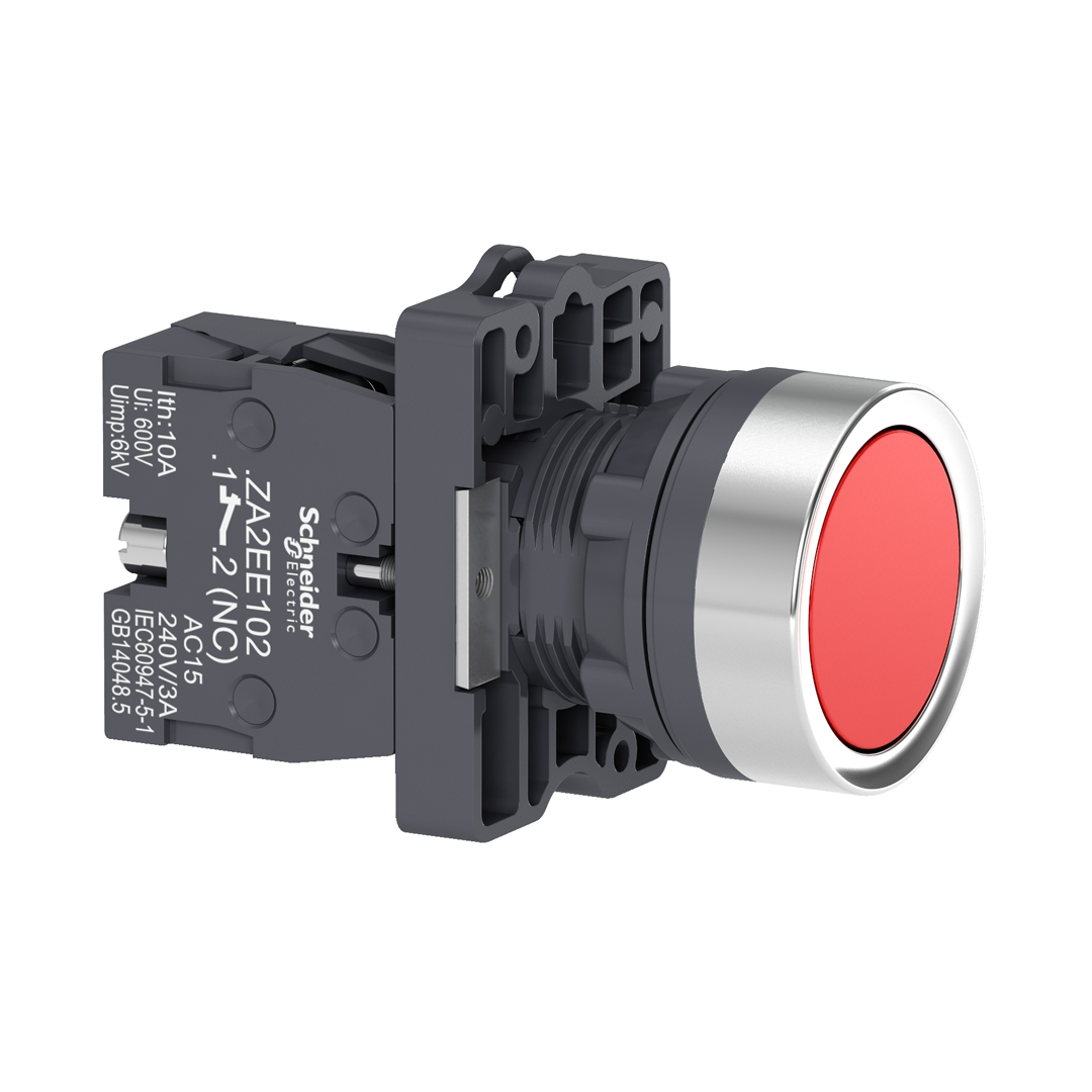 Push button switch Schneider XA2 (สวิตซ์ปุ่มกดหัวเรียบ-กดเด้งกลับ)