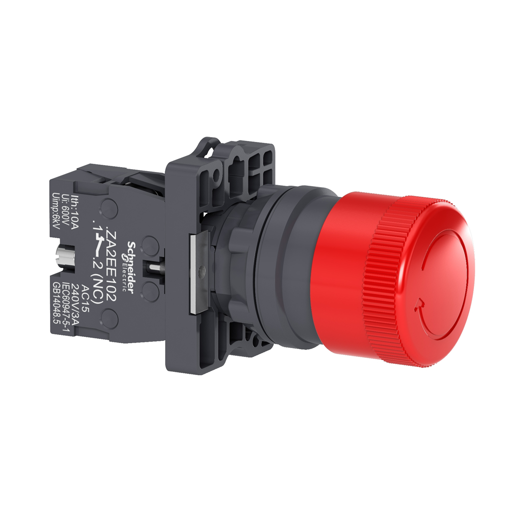 Push button switch Schneider XA2 (สวิตซ์ดอกเห็ด-กดล็อค
หมุนเด้งกลับ)