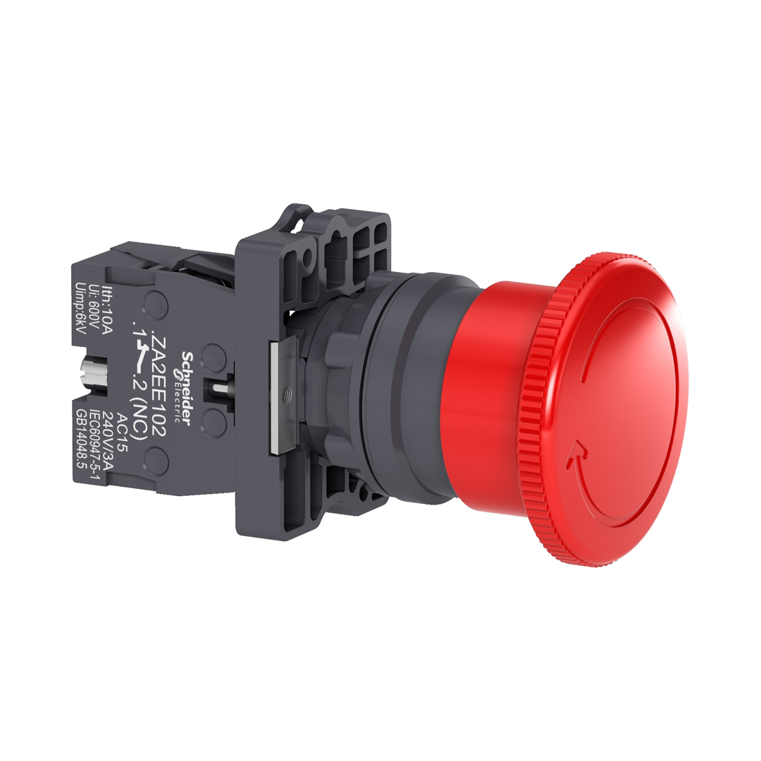 Push button switch Schneider XA2 (สวิตซ์ดอกเห็ด-กดล็อค
หมุนเด้งกลับ)