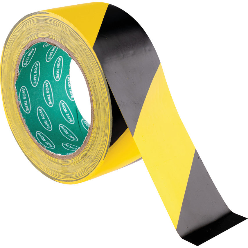 75mmx500M BLACK/YELLOW BARRIER TAPE IN DISPENSER