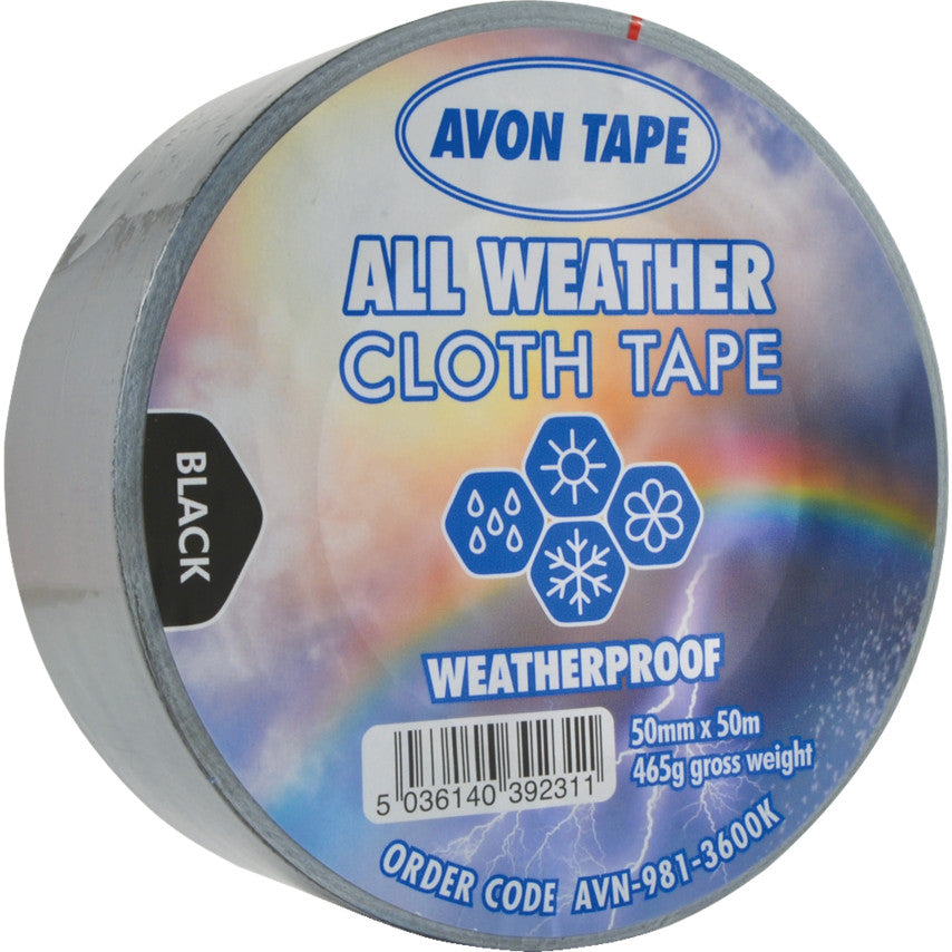 ALL WEATHER BLACK DUCT TAPE 50MM X 50M