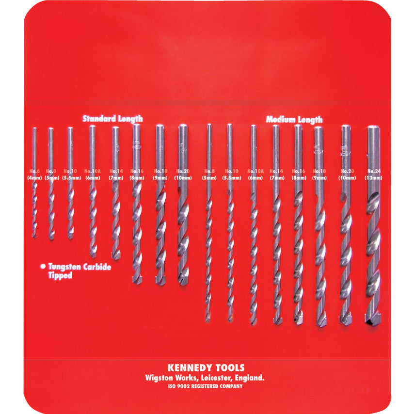 ดอกสว่านเจาะปูน No.6-24 16PCE MASONRY DRILL SET รหัส KEN0555320K