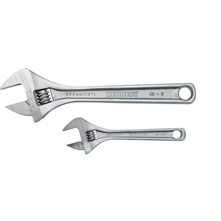 10" / 6" CHROMED FINISHADJUSTABLE WRENCH SET