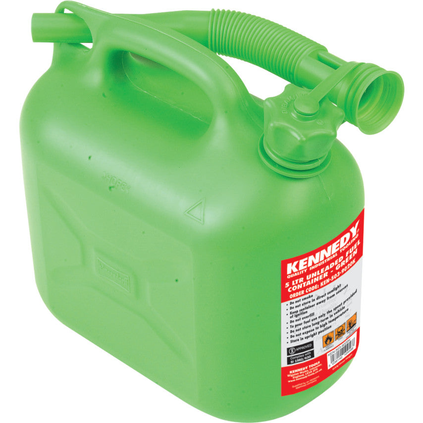 5LTR UNLEADED FUEL CONTAINER -GREEN