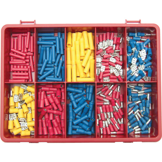 TERMINALS/SPADES/BULLETSRED/BLUE/YLW KIT 300-PCE