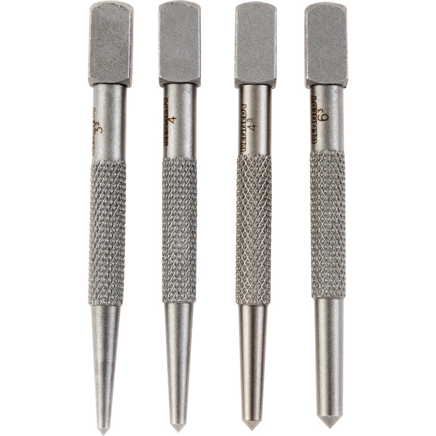 SQUARE HEAD CENTRE PUNCHES SET OF4