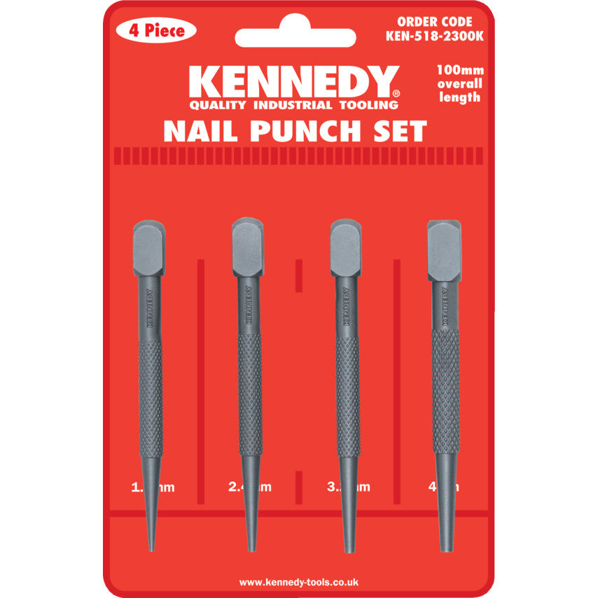 SQUARE HEAD NAIL PUNCHESSET OF 4