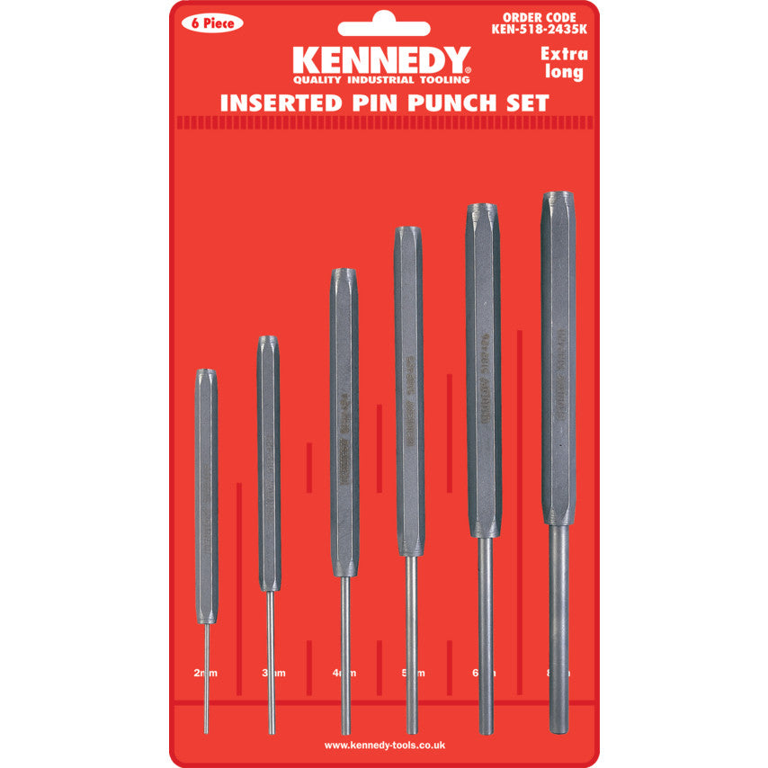 EX/LENGTH INSERTED PIN PUNCHES6-PCE SET