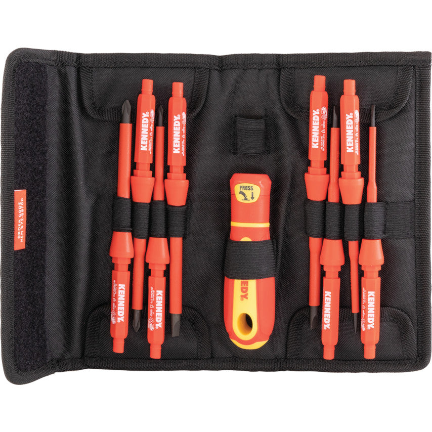 INSULATED INTERCHANGEABLESCREWDRIVER SET 10-PCE