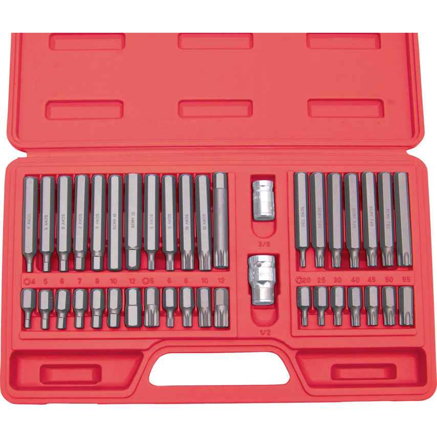 40-PCE TORX, HEX & SPLINE BIT SET