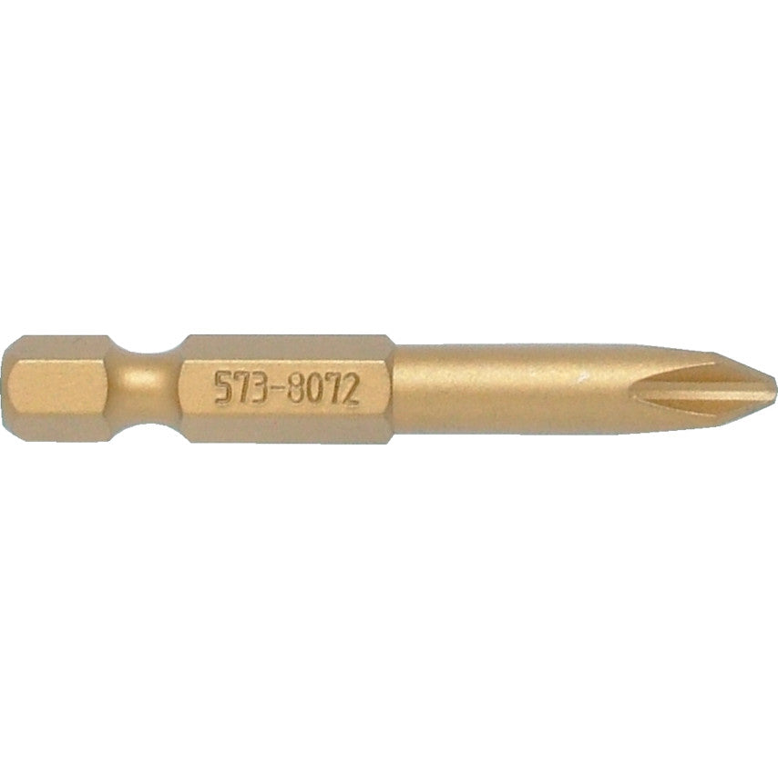 No.2 CR/PT TiN COATED S/DRIVER BIT 1/4" DIR. DR.