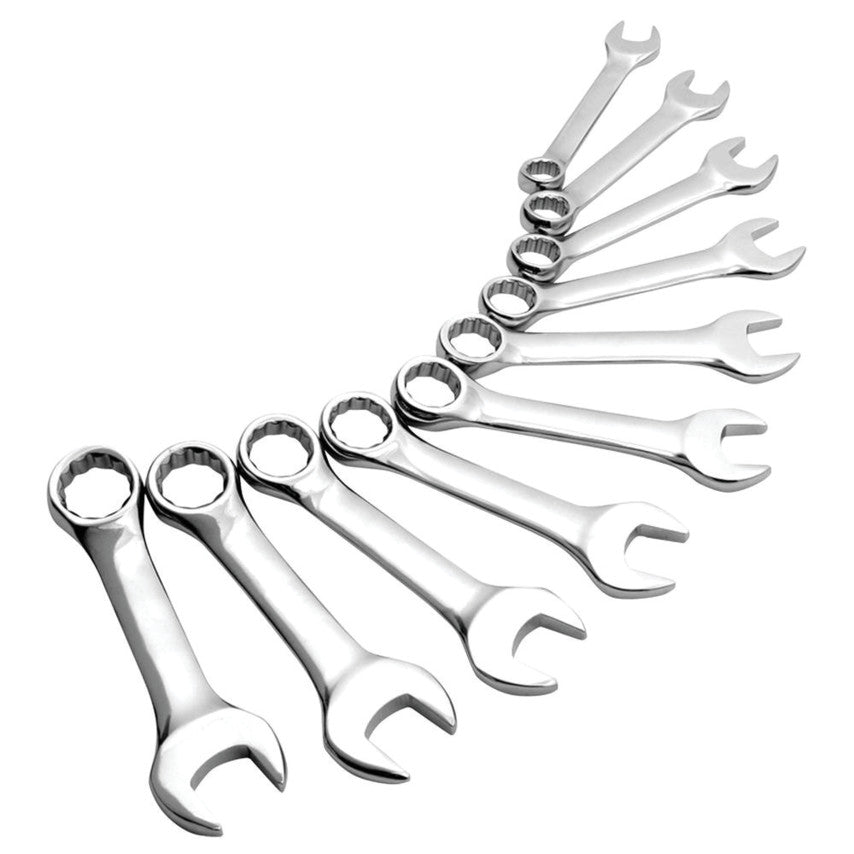 10-19mm SHORT ARM COMBINATIONSPANNER SET 10PC