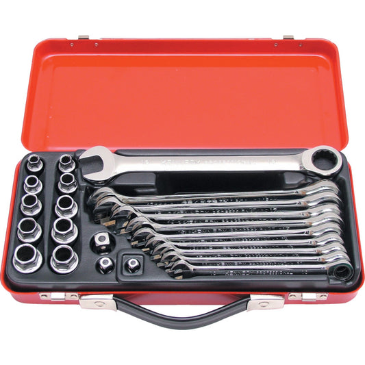 10-19mm RATCHET SPANNER &SOCKET SET 23PC